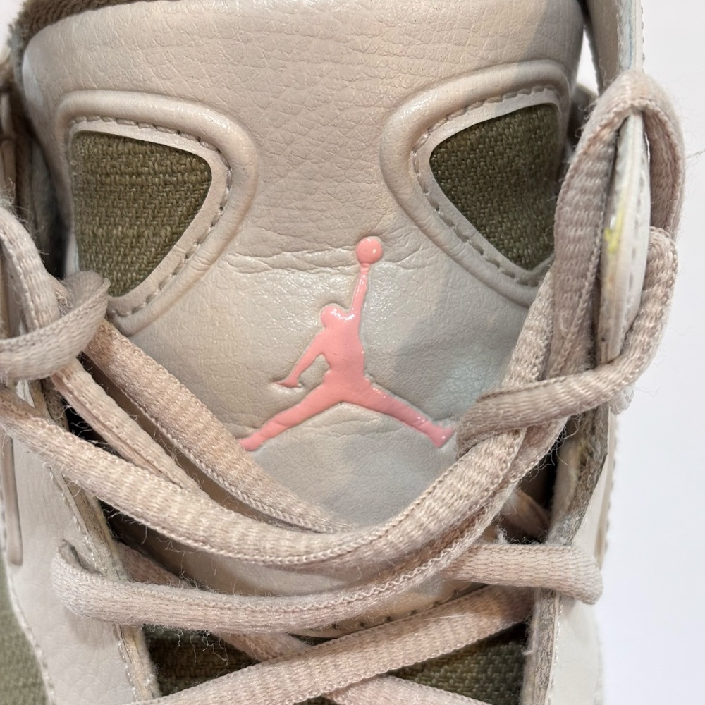 Jordan Flight Club 91 GS Sneakers Basketball Shoes SZ 6.5Y/8 W Beige Green Coral - Picture 9 of 13